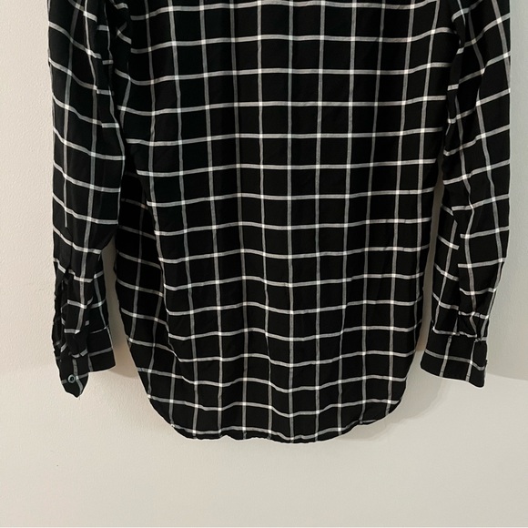 Calvin Klein Windowpane Black and White Oversized Button Down Blouse- Size S/P - Picture 8 of 9